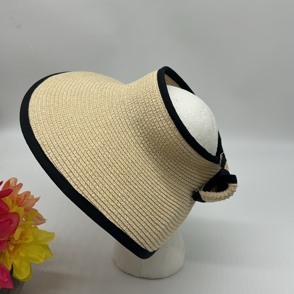 Broner Tan Black Open Top Sun Hat with Bow HT5619 - Picture 4 of 12